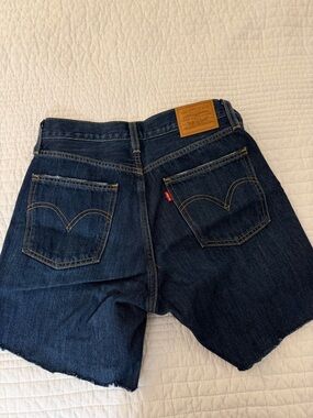 Levi's Indigo Blue Denim Cutoff Shorts Dad Jean Fit